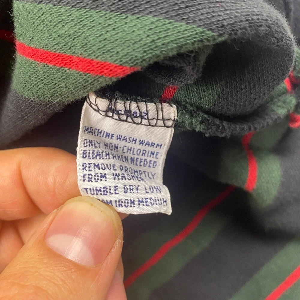Polo Ralph Lauren XXL Striped Polo Shirt Blue Tag Green Gray Red Pony Vintage